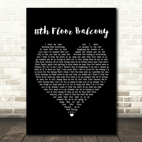 Blue October 18th Floor Balcony Black Heart Song Lyric Print