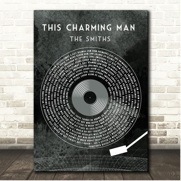 The Smiths This Charming Man Grunge Grey Vinyl Record Song Lyric Print