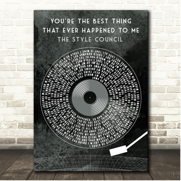 The Style Council You're the best thing that ever happened to me Grunge Grey Vinyl Record Song Lyric Print