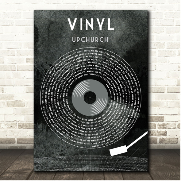Upchurch Vinyl Grunge Grey Vinyl Record Song Lyric Print