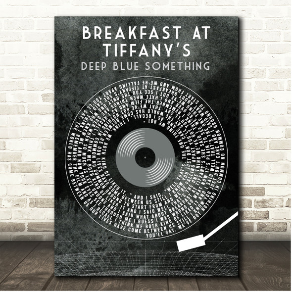 Deep Blue Something Breakfast At Tiffany's Grunge Grey Vinyl Record Song Lyric Print