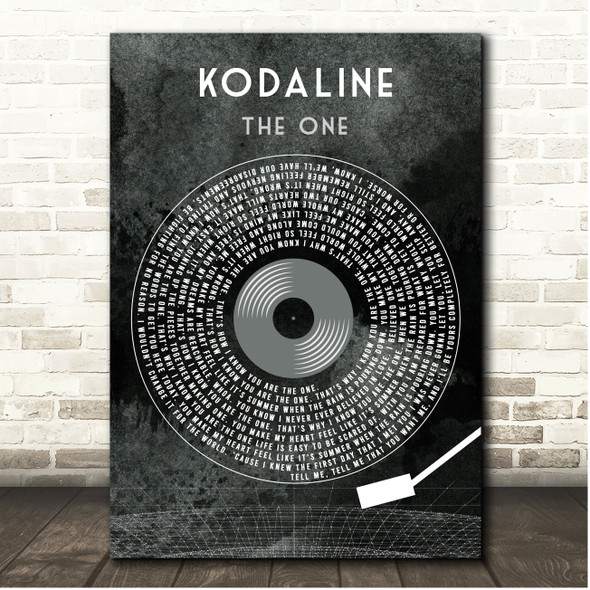 Kodaline The One Grunge Grey Vinyl Record Song Lyric Print