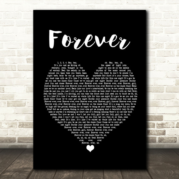 Chris Brown Forever Black Heart Song Lyric Print