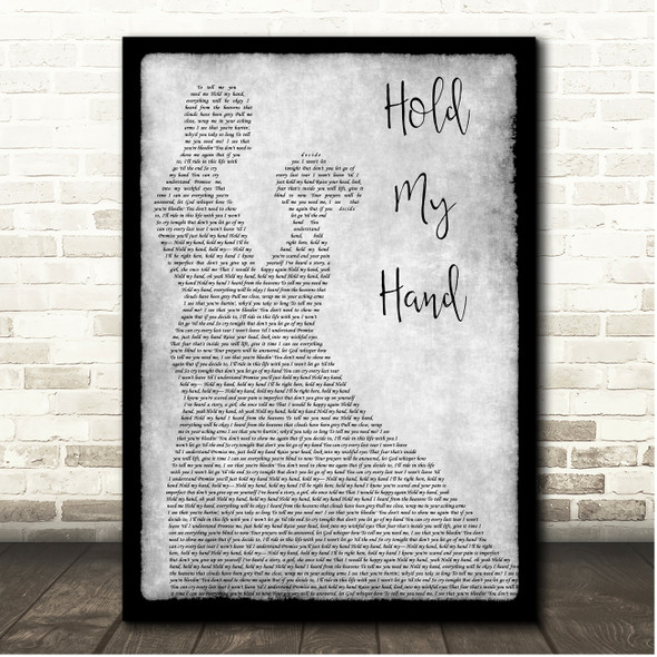 Lady Gaga Hold My Hand Grey Couple Dancing Song Lyric Print