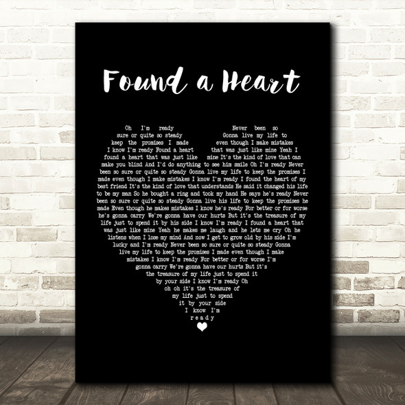 Emily Hearn Found a Heart Black Heart Song Lyric Print