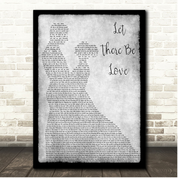 Oasis Let There Be Love Grey Couple Dancing Song Lyric Print