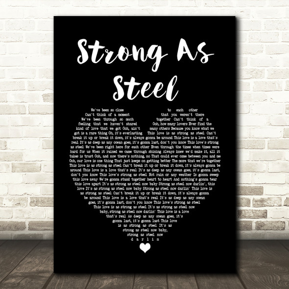 Five Star Strong As Steel Black Heart Song Lyric Print