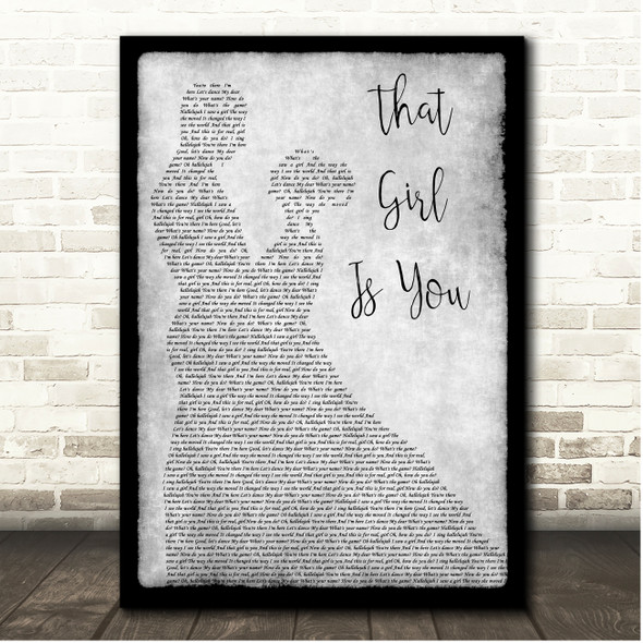 Dave Matthews Band That Girl Is You Grey Couple Dancing Song Lyric Print
