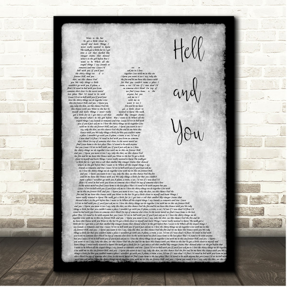 Amigo the Devil Hell and You Grey Couple Dancing Song Lyric Print