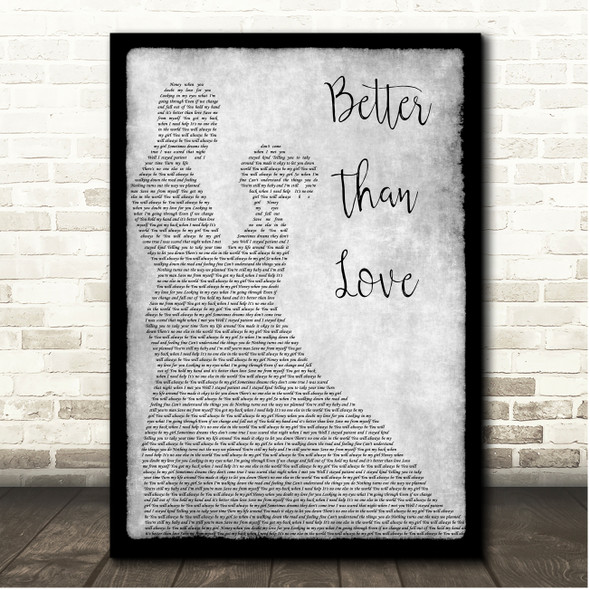 Griffin House Better Than Love Grey Couple Dancing Song Lyric Print