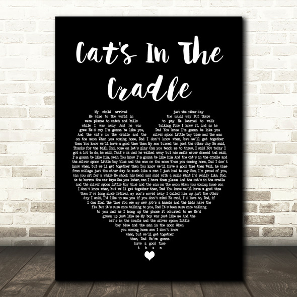Harry Chapin Cat's In The Cradle Black Heart Song Lyric Print
