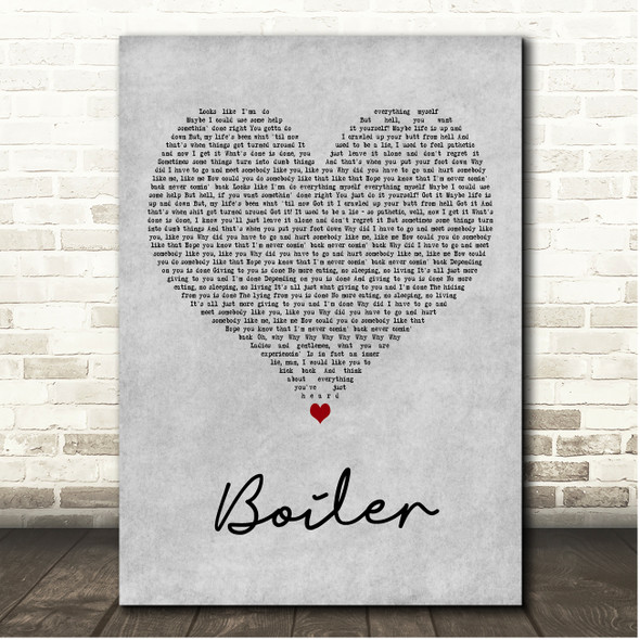 Limp Bizkit Boiler Grey Heart Song Lyric Print