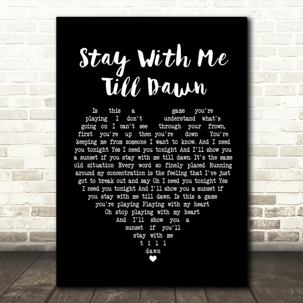 Judie Tzuke Stay With Me Till Dawn Black Heart Song Lyric Print