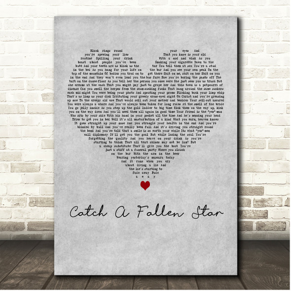 Marc Almond Catch A Fallen Star Grey Heart Song Lyric Print
