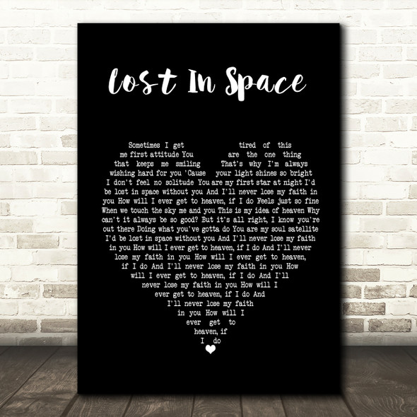 Lighthouse Family Lost In Space Black Heart Song Lyric Print