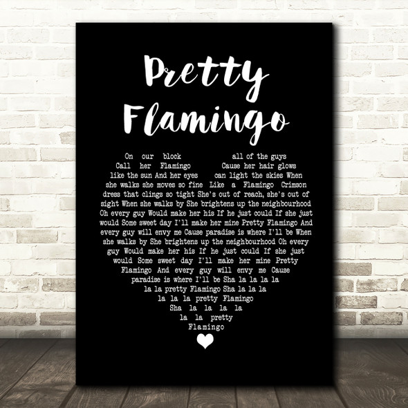 Manfred Mann Pretty Flamingo Black Heart Song Lyric Print