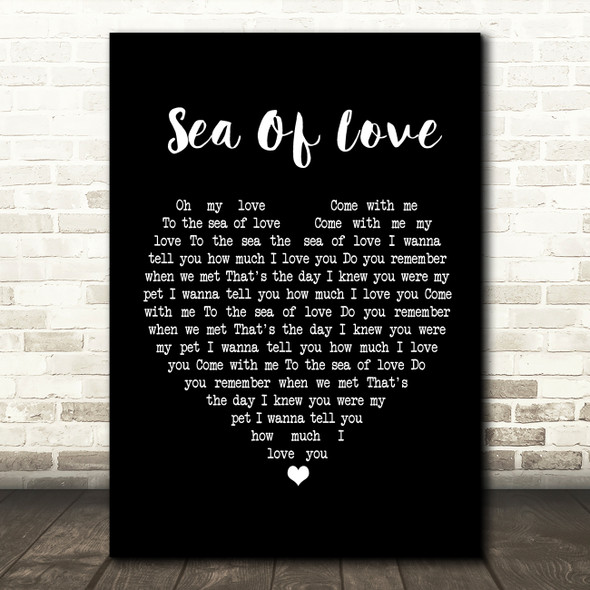 Marty Wilde Sea Of Love Black Heart Song Lyric Print