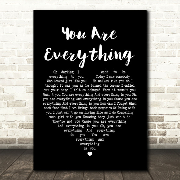 Marvin Gaye You Are Everything Black Heart Song Lyric Print