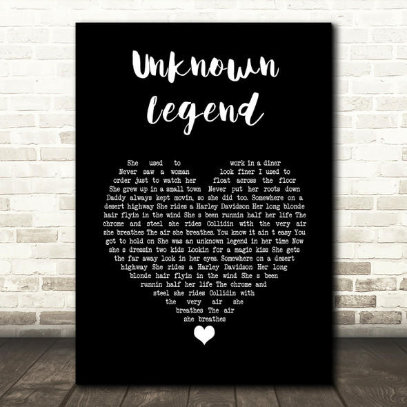 Neil Young Unknown Legend Black Heart Song Lyric Print