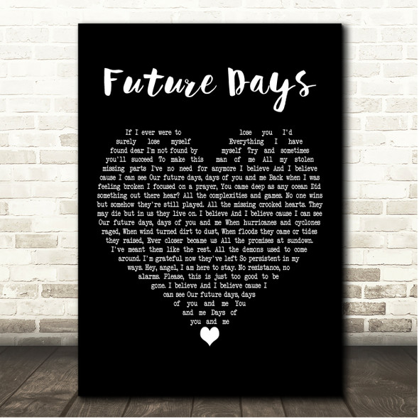 Pearl Jam Future Days Black Heart Song Lyric Print