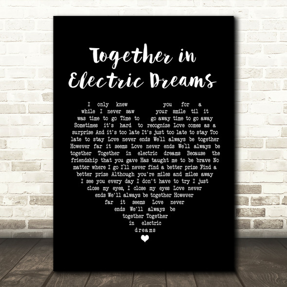 Philip Oakey & Giorgio Moroder Together in Electric Dreams Black Heart Song Lyric Print
