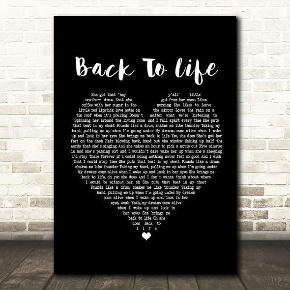 Rascal Flatts Back To Life Black Heart Song Lyric Print