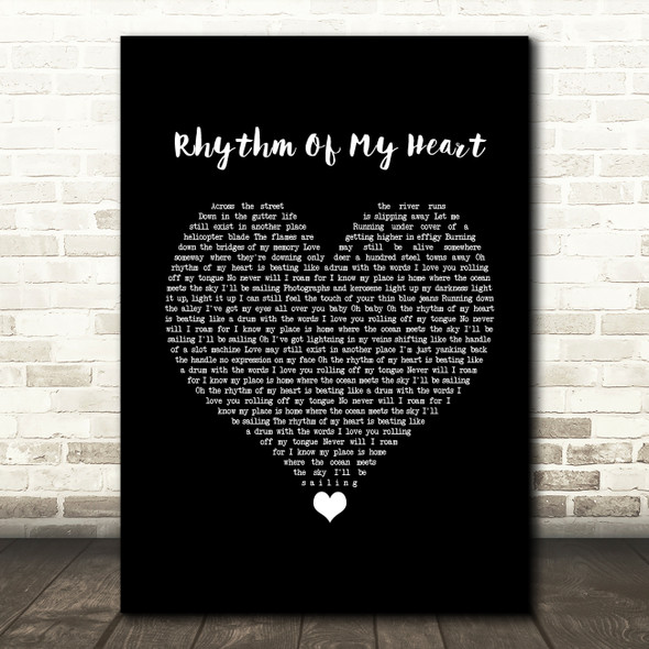 Rod Stewart Rhythm Of My Heart Black Heart Song Lyric Print