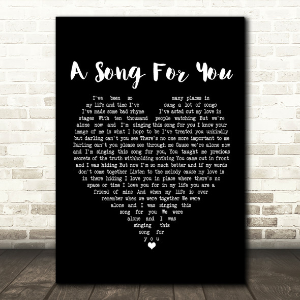 The Carpenters A Song For You Black Heart Song Lyric Print
