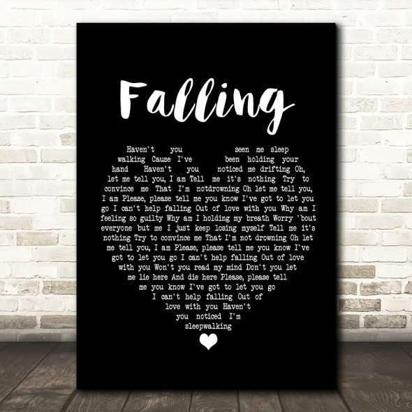 The Civil Wars Falling Black Heart Song Lyric Print