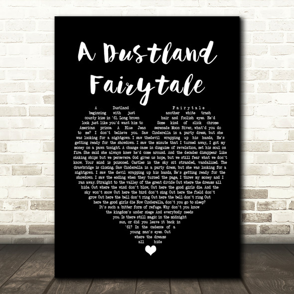 The Killers A Dustland Fairytale Black Heart Song Lyric Print