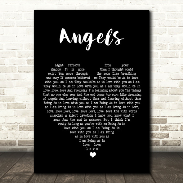 The xx Angels Black Heart Song Lyric Print