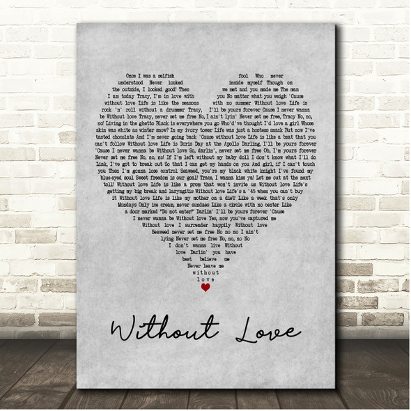 Elijah Kelley, Amanda Bynes, Zac Efron & Nikki Blonsky Without Love Grey Heart Song Lyric Print