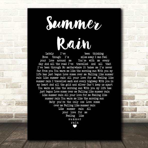 Whitesnake Summer Rain Black Heart Song Lyric Print