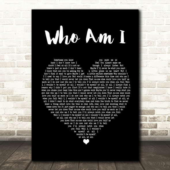 Will Young Who Am I Black Heart Song Lyric Print