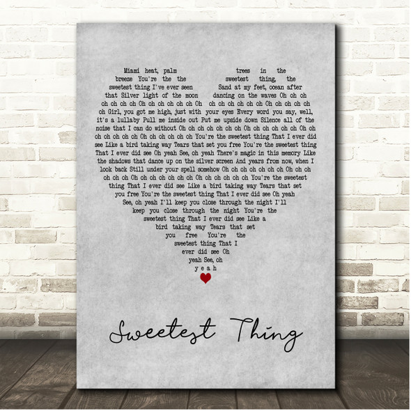Allman Brown Sweetest Thing Grey Heart Song Lyric Print
