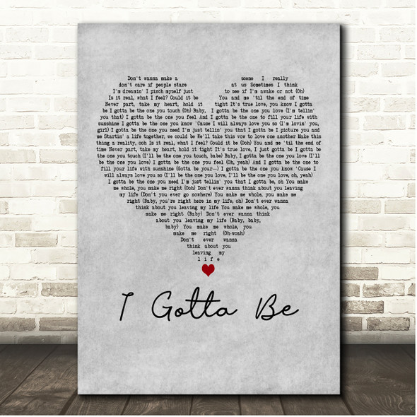 Jagged Edge I Gotta Be Grey Heart Song Lyric Print