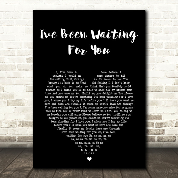 ABBA I've Been Waiting For You Black Heart Song Lyric Print