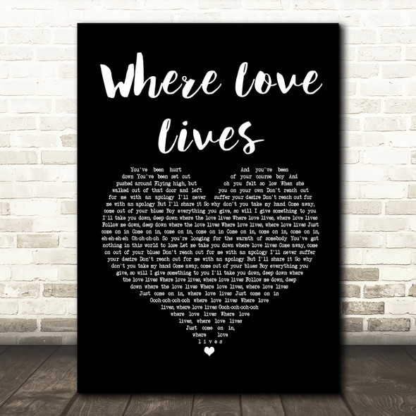 Alison Limerick Where Love Lives Black Heart Song Lyric Print