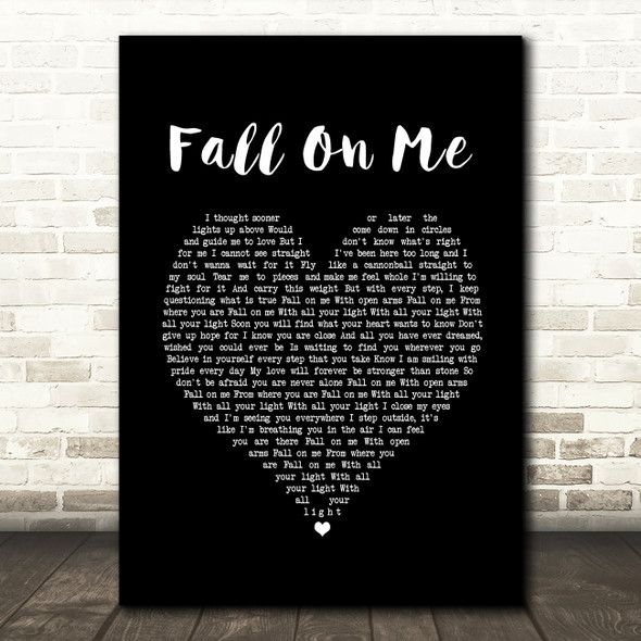 Andrea Bocelli & Matteo Bocelli Fall On Me Black Heart Song Lyric Print