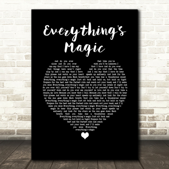 Angels & Airwaves Everything's Magic Black Heart Song Lyric Print