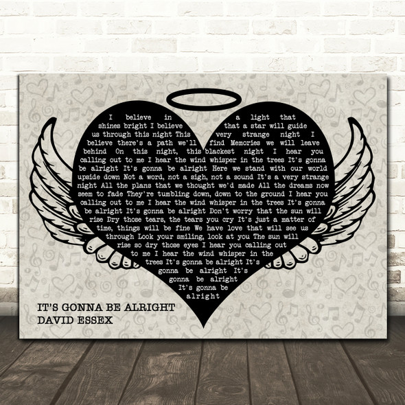 David Essex It's Gonna Be Alright Heart Angel Wings Halo Song Lyric Print
