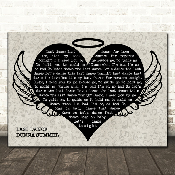 Donna Summer Last Dance Heart Angel Wings Halo Song Lyric Print