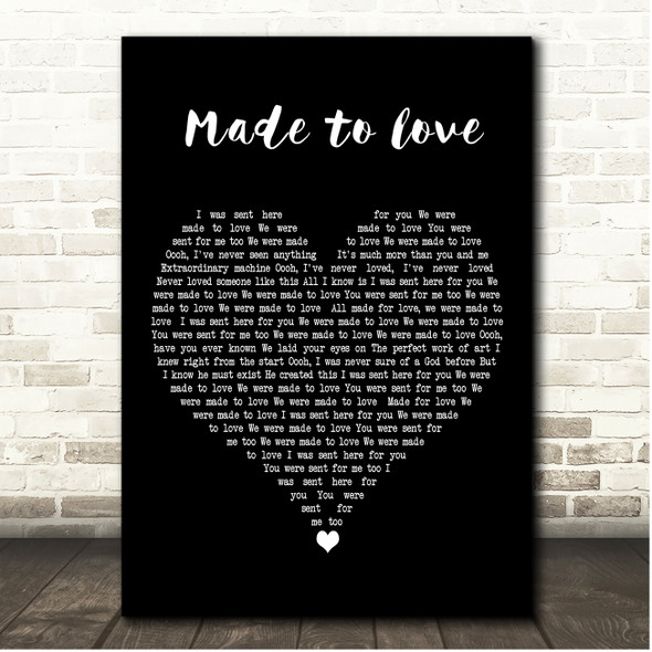 John Legend Made to Love Black Heart Song Lyric Print