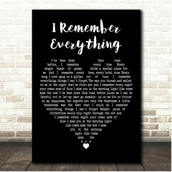 John Prine I Remember Everything Black Heart Song Lyric Print