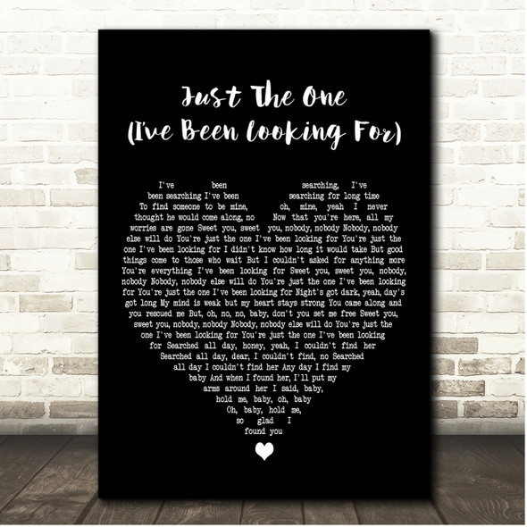 Johnnie Taylor Just The One (Ive Been Looking For) Black Heart Song Lyric Print