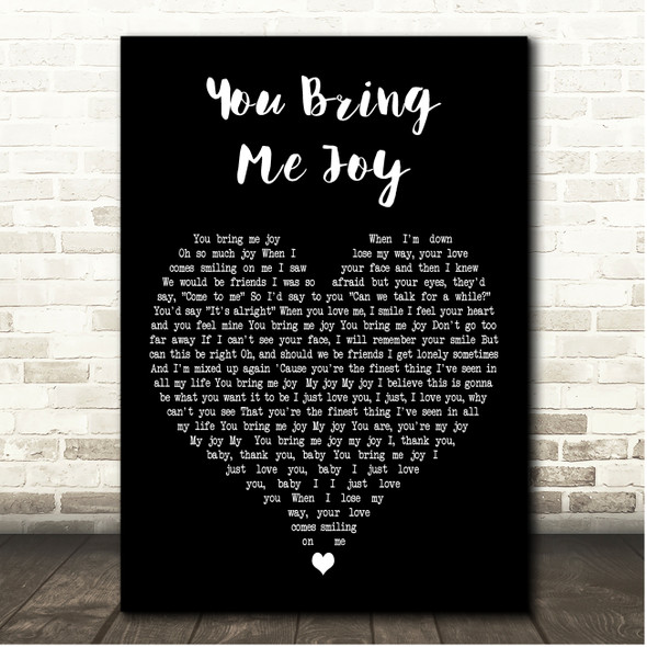 Anita Baker You Bring Me Joy Black Heart Song Lyric Print