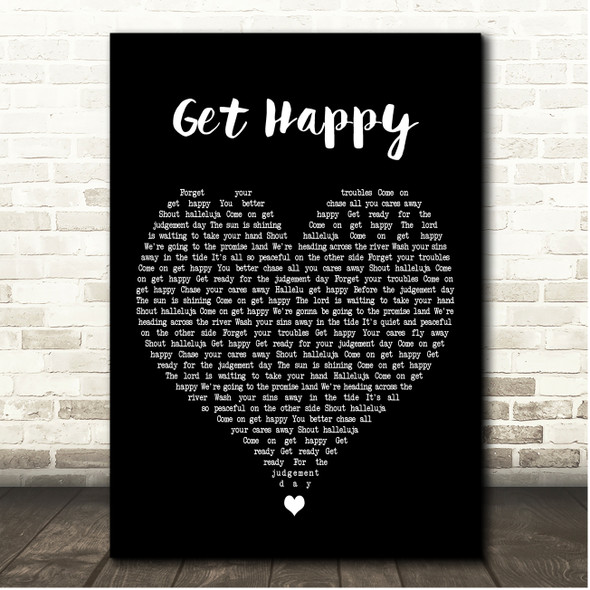 Judy Garland Get Happy Black Heart Song Lyric Print