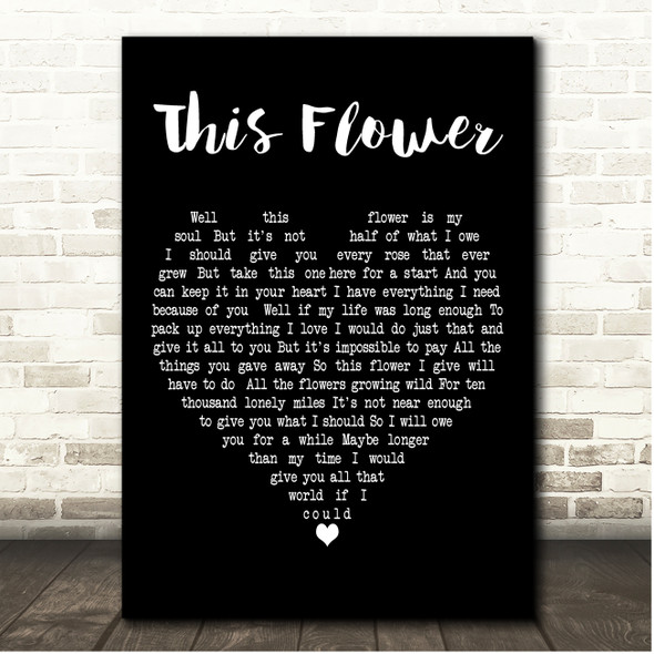 Kasey Chambers This Flower Black Heart Song Lyric Print
