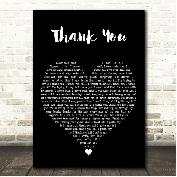 Kehlani Thank You Black Heart Song Lyric Print