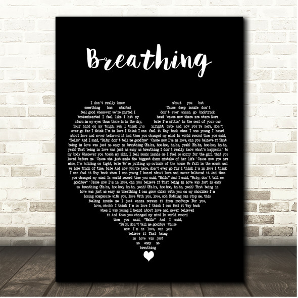Anne-Marie Breathing Black Heart Song Lyric Print